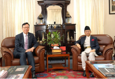  कोरियाली राजदूतद्वारा परराष्ट्र सचिवसँग बिदाइ भेट 